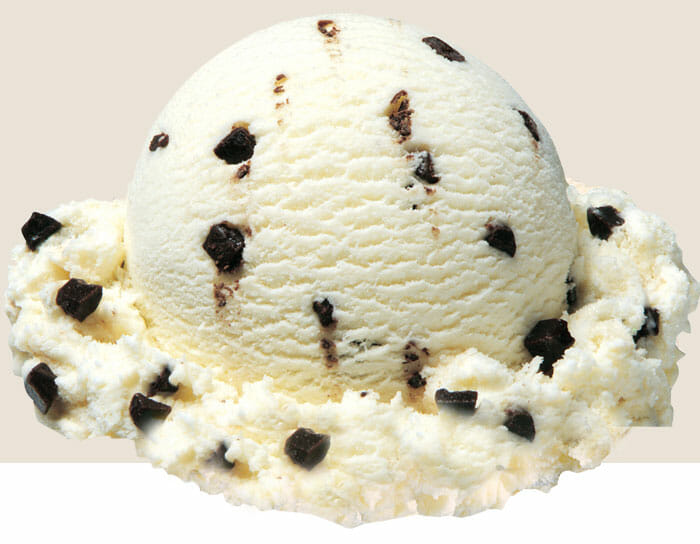 vanilla and chocolate chip ice cream