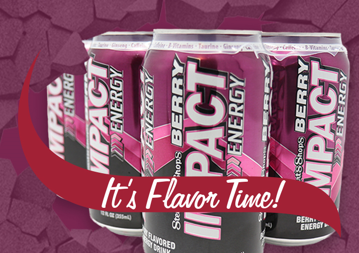 New Energy Drink Flavor Impact Berry! Stewart's Shops