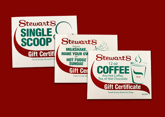 Stewart's Shop Gift Certificates and Gift Cards for Gas, Gifts, Coffee