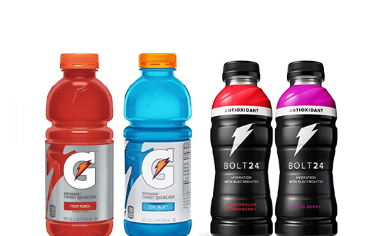 gatorade and bolt drinks