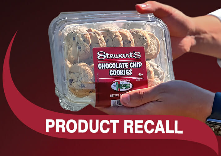 The Cookie Factory issues Chocolate Chip Cookie recall Stewart's Shops